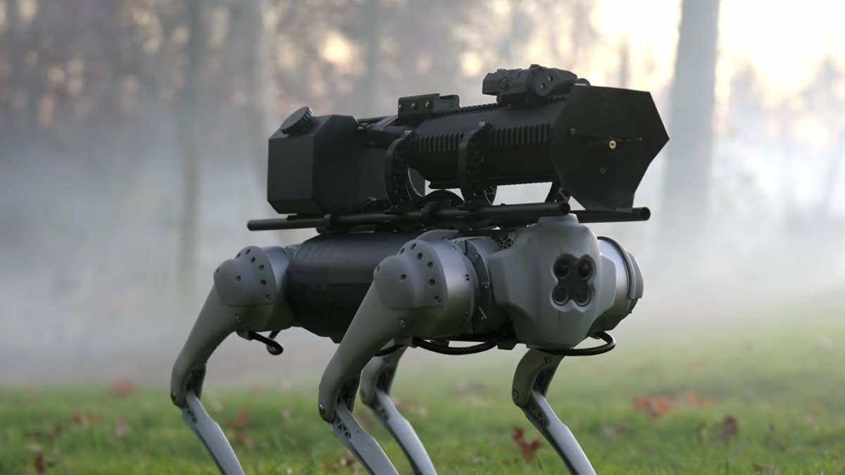 What's better than a robot dog? A robot dog with a flamethrower strapped to its back.
