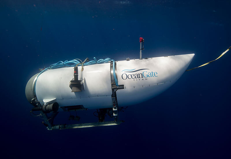 Close-up of the Titan submersible underwater