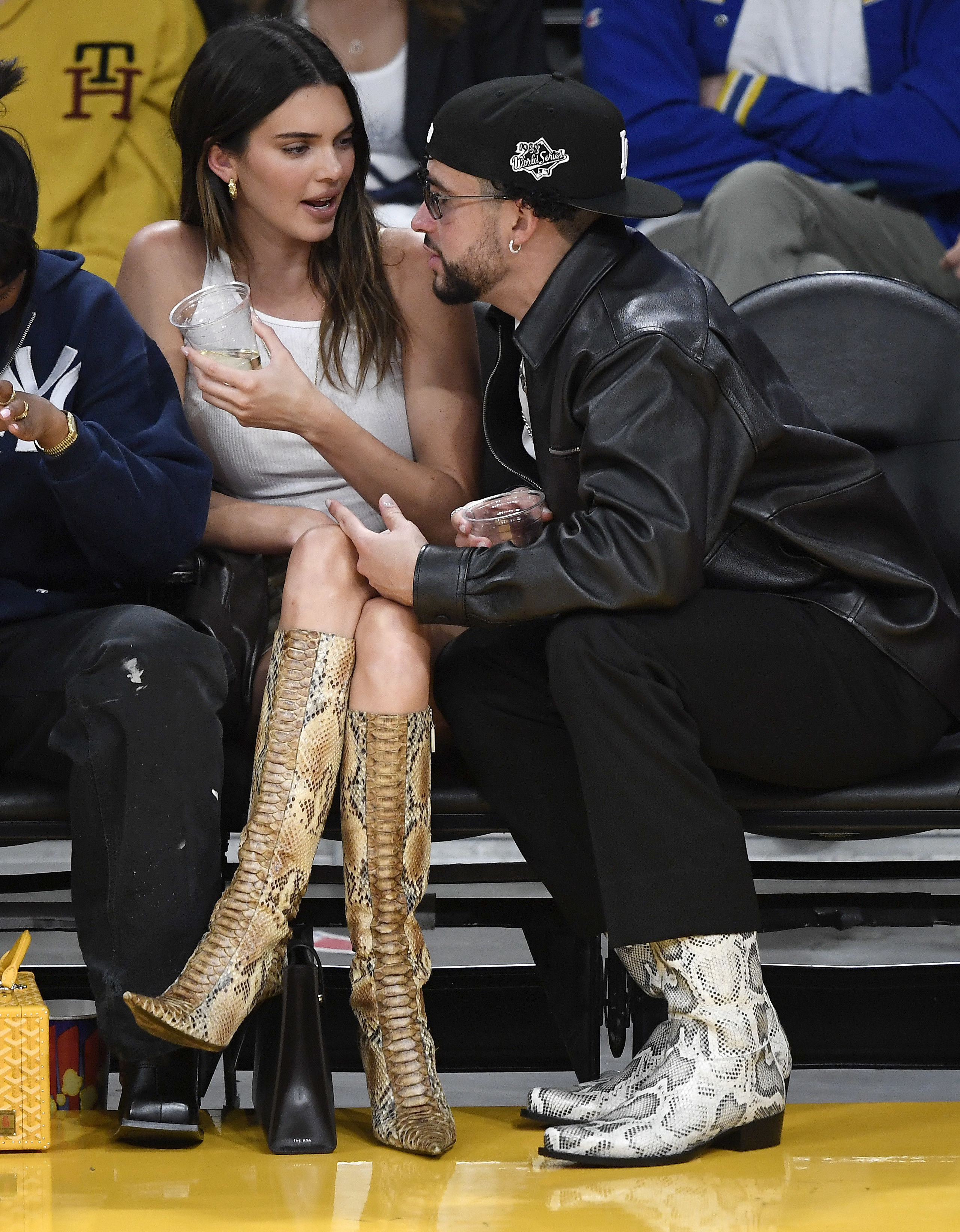 Kendall and Bunny sitting together at a sports event