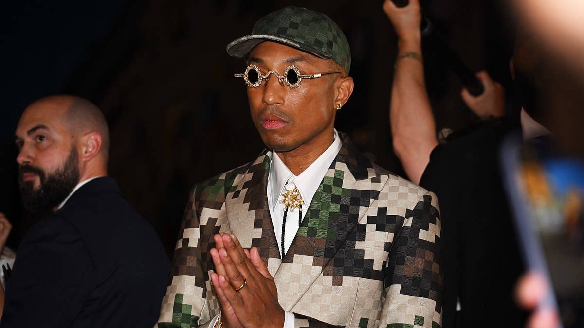 For his first Louis Vuitton Men’s collection, Pharrell Williams presented a solid collection of clothes that referenced his wardrobe over the years, and he put on a show that emphasized LVMH’s reliance on Black culture.