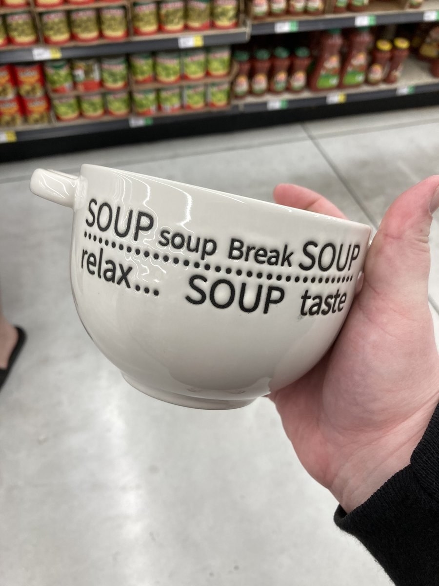 A coup that says SOUP