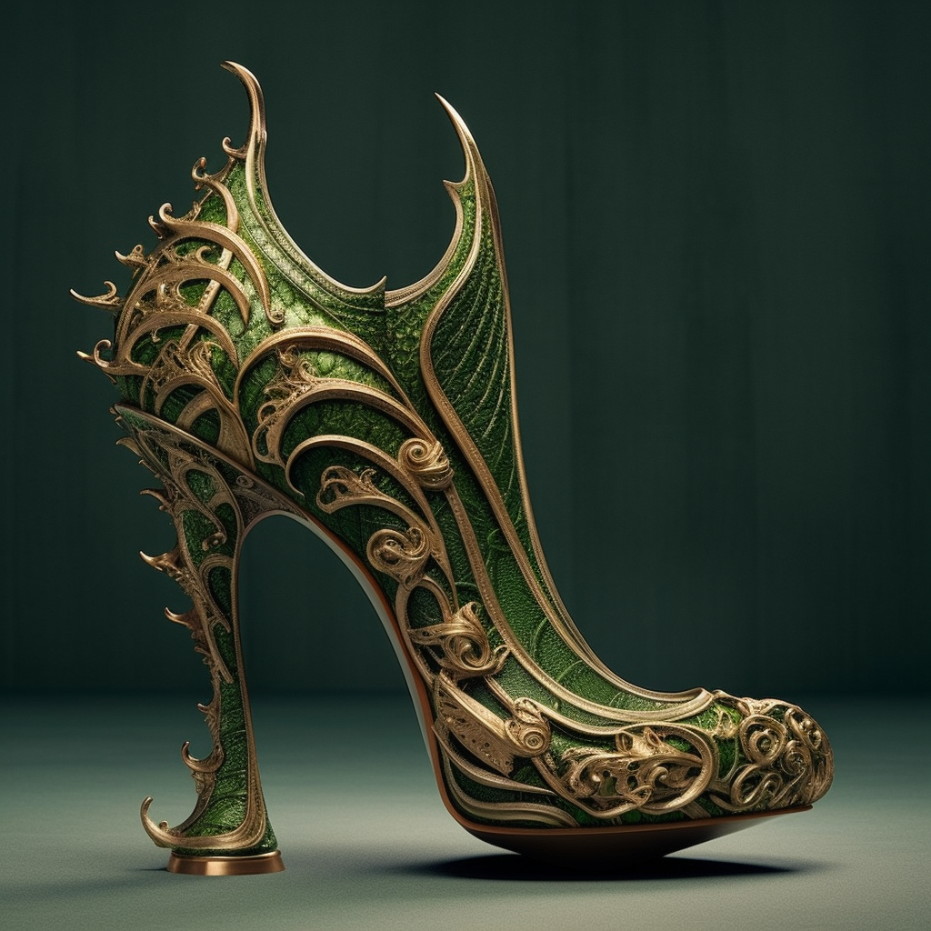 A green high heel