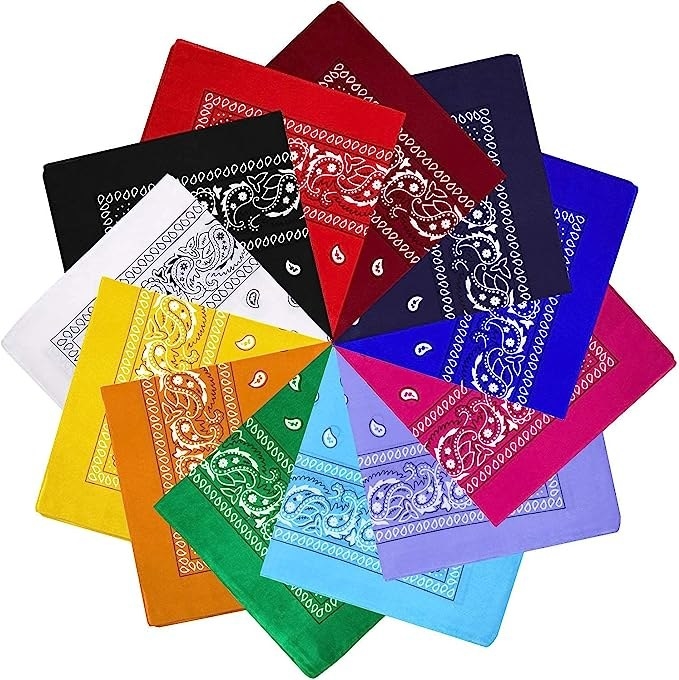bandanas in solid rainbow colors