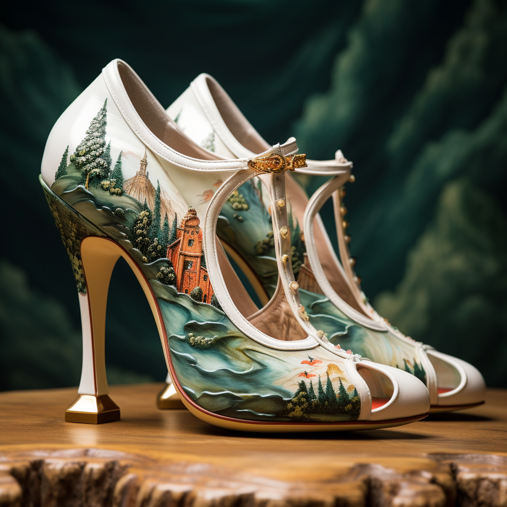 Heels with landscapes