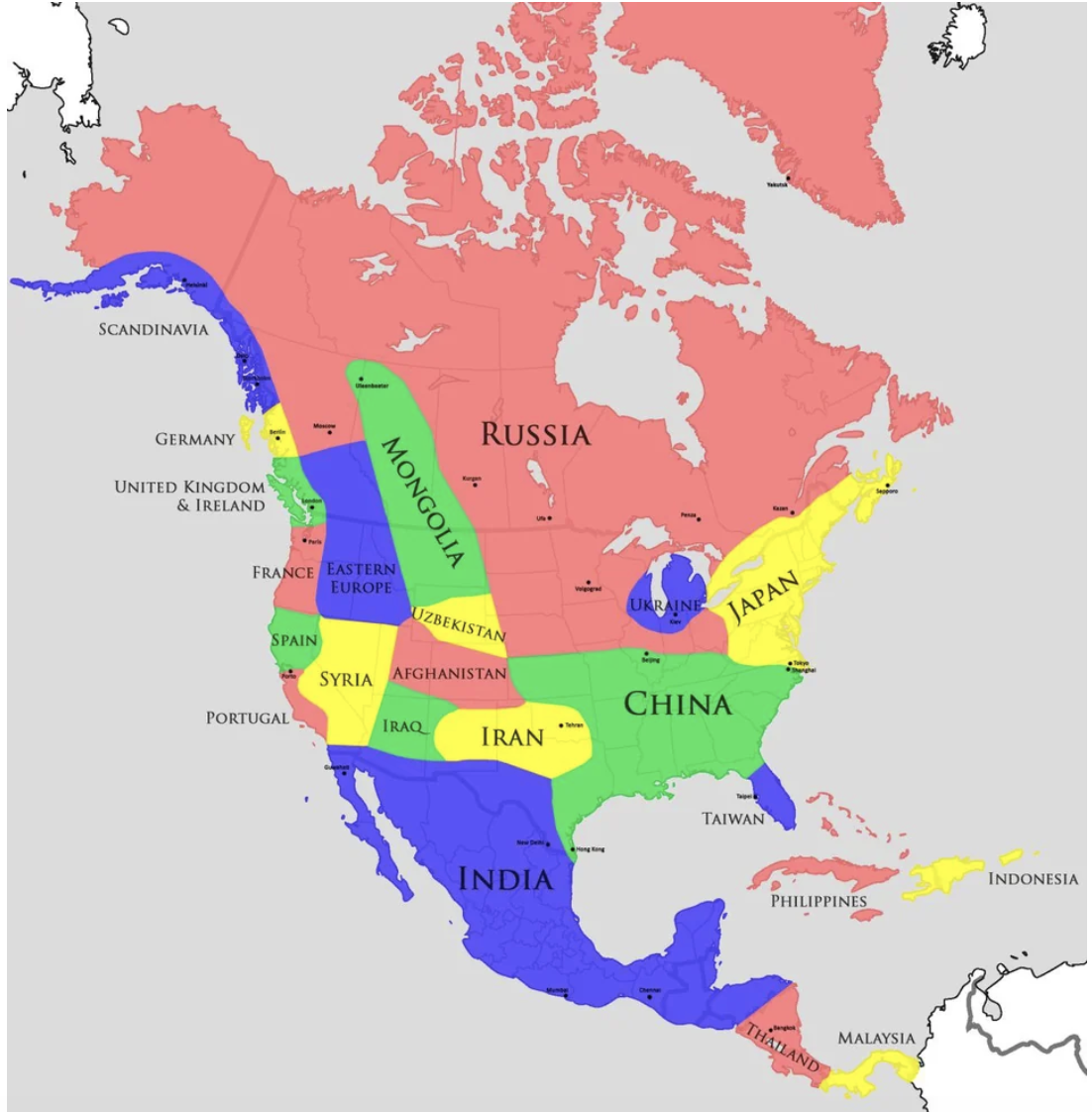 A map charting weather patterns