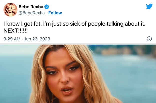 Bebe Rexha Tweeted About The Internet Constantly Discussing Her Weight, And She's Yet Another Female Celebrity That Is Tired Of The BS