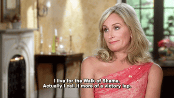Sonja Morgan being an advocate for walk of shames