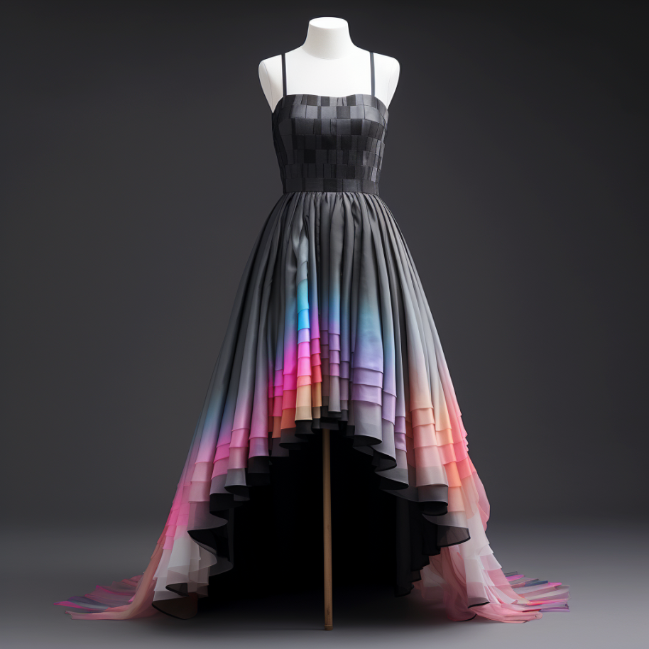 This dress is designed to look pixelated