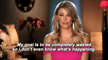 Brandi Glanville saying &quot;my goal is to be completely wasted so i don&#x27;t even  know what&#x27;s happening&quot;