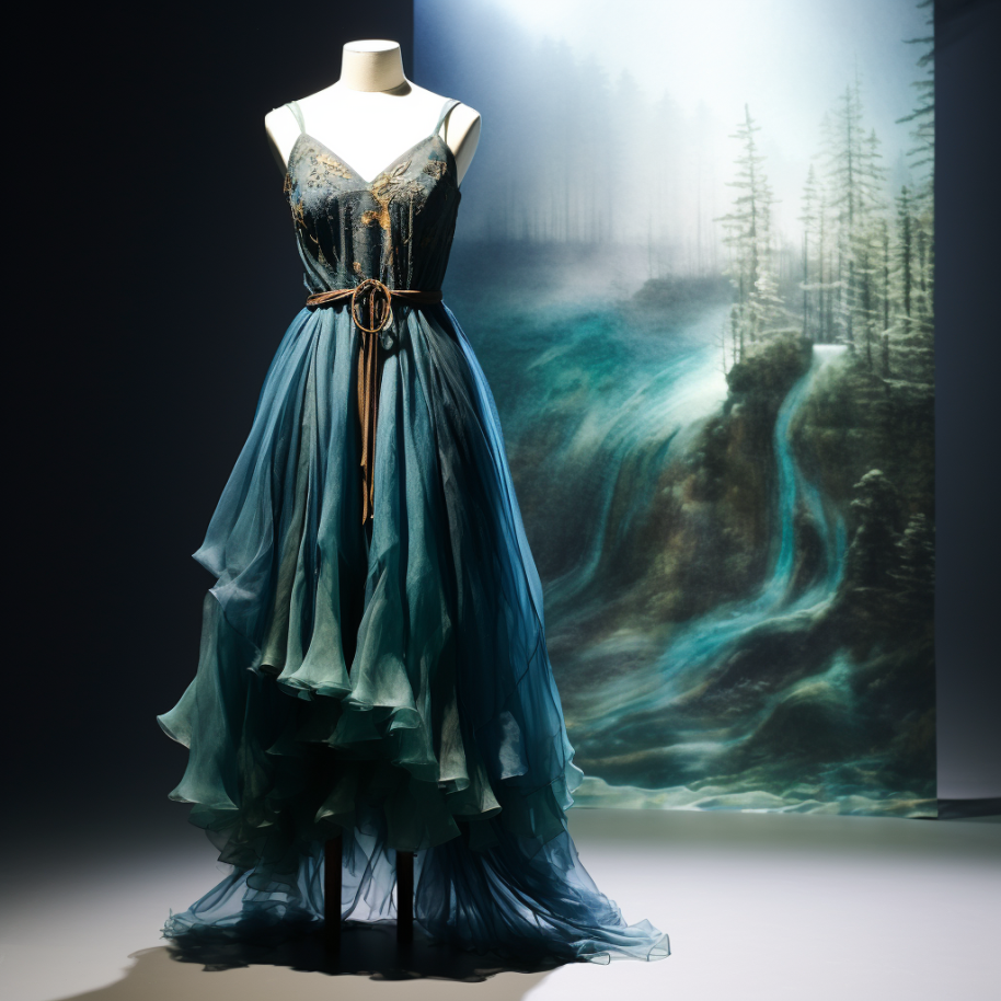 This dress is designed to resemble water