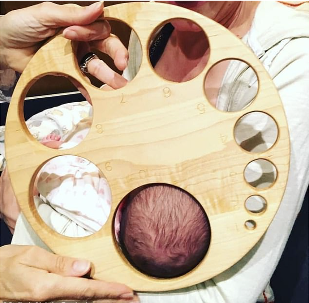 A board for measuring a cervix