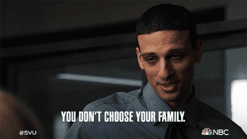 man saying "you don't choose your family"