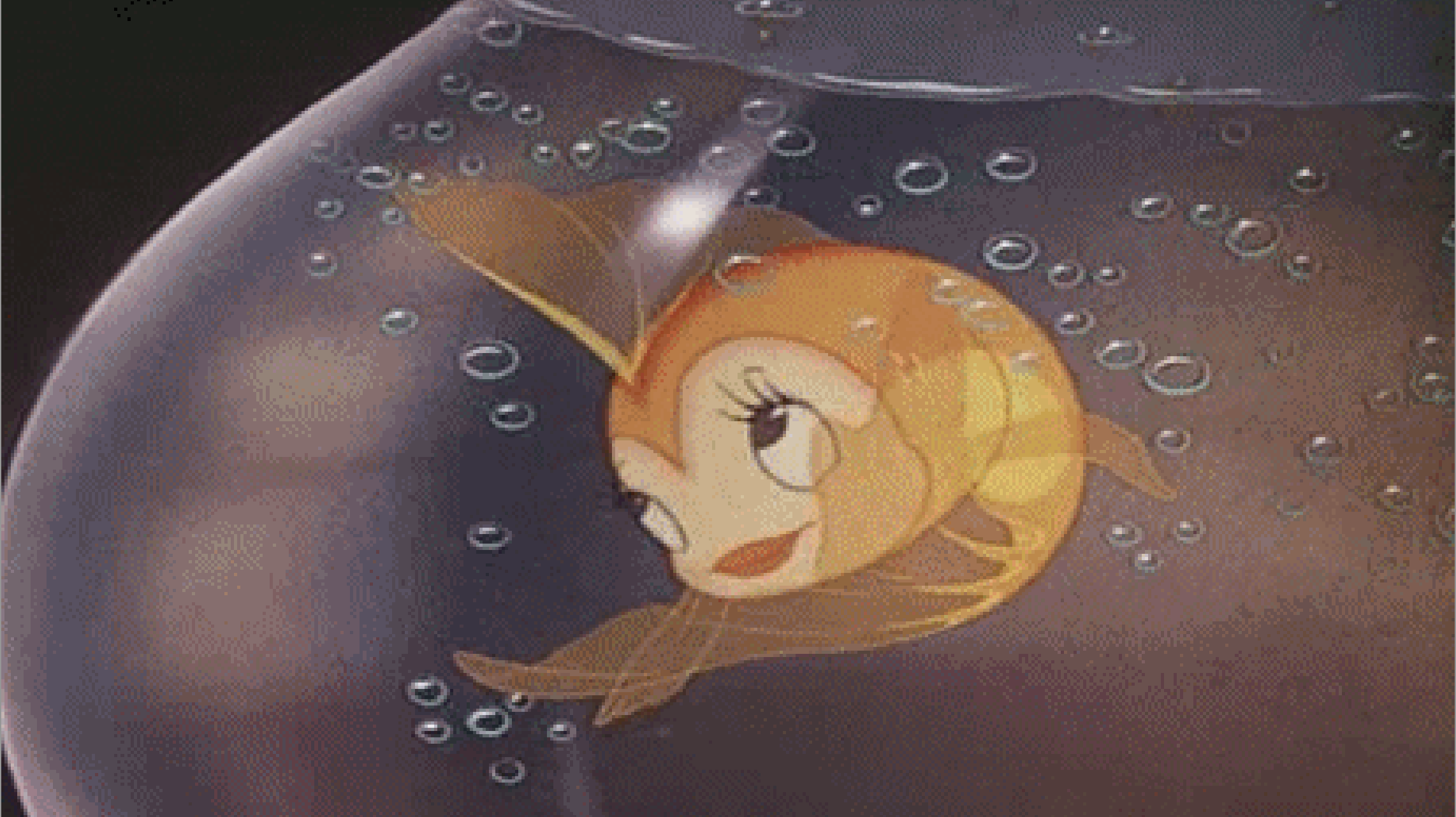 A cartoon fish in a bowl