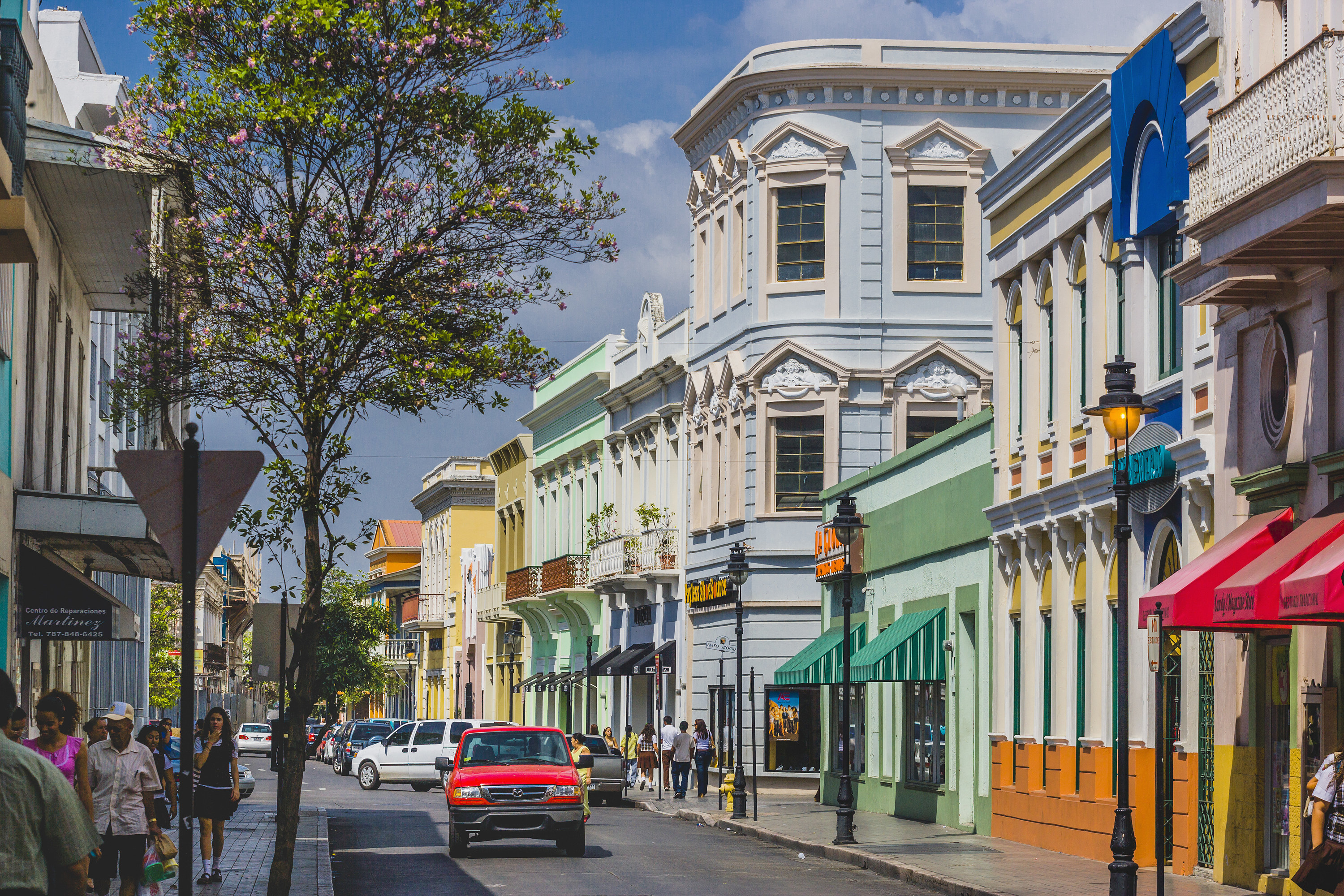 Street scene of a town in Puerto Rico