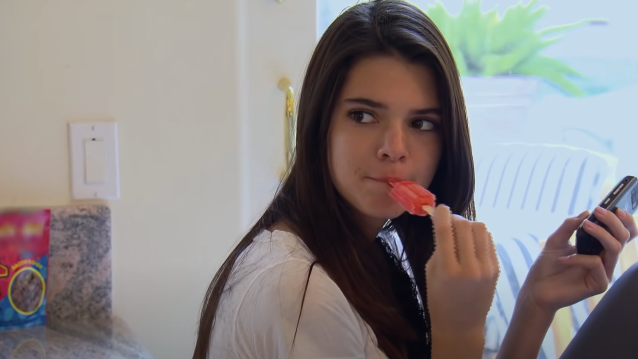 younger kendall eating a popsicle