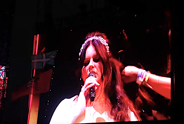 Closeup of Lana Del Rey onstage