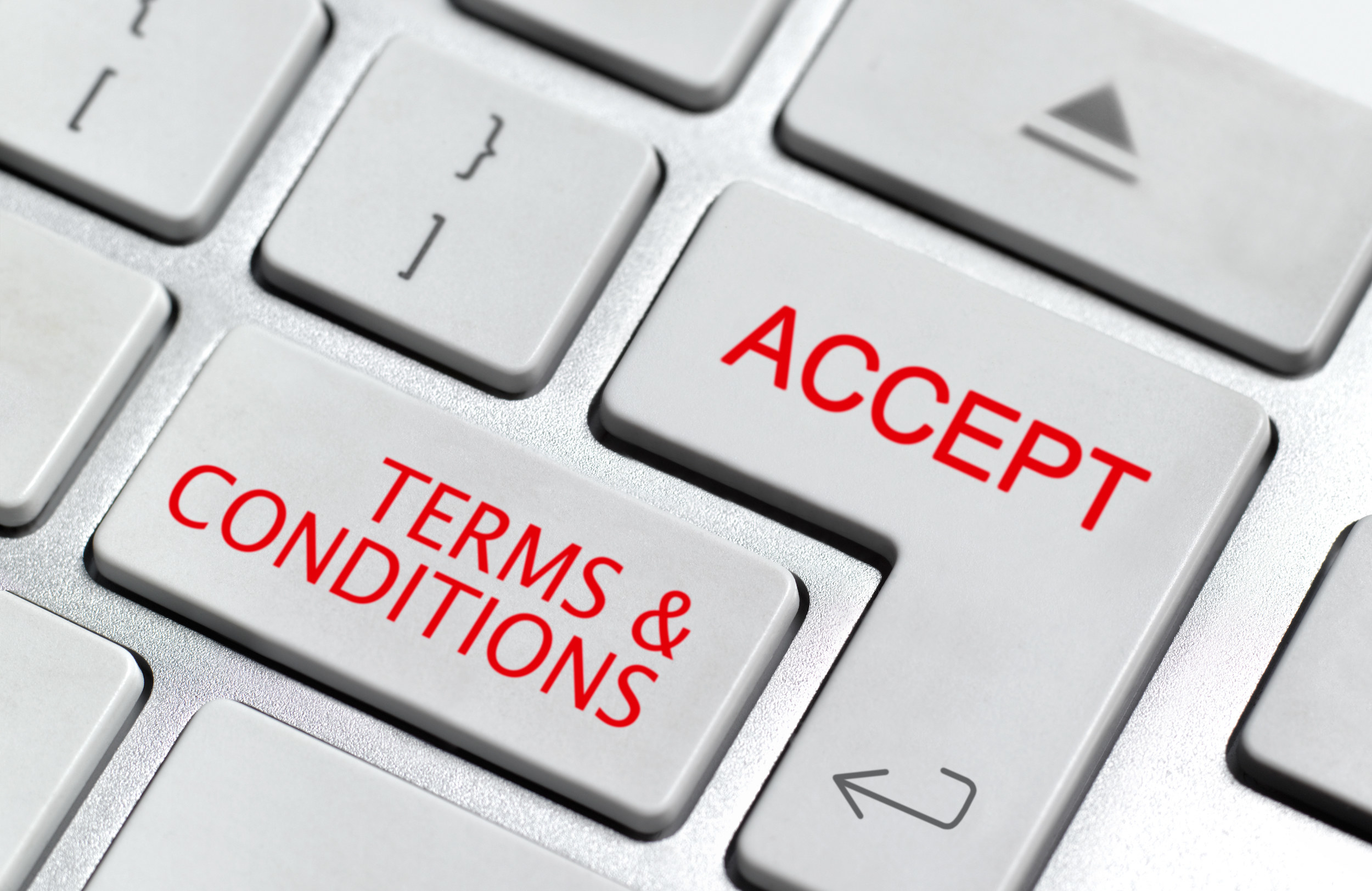 Buttons that say &quot;Accept&quot; and &quot;Terms &amp;amp; Conditions&quot;