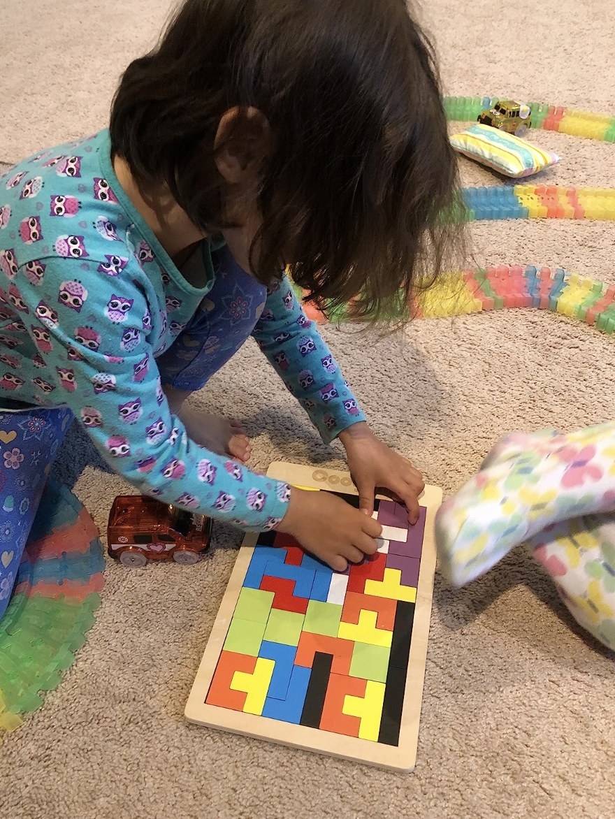 A child using the puzzle