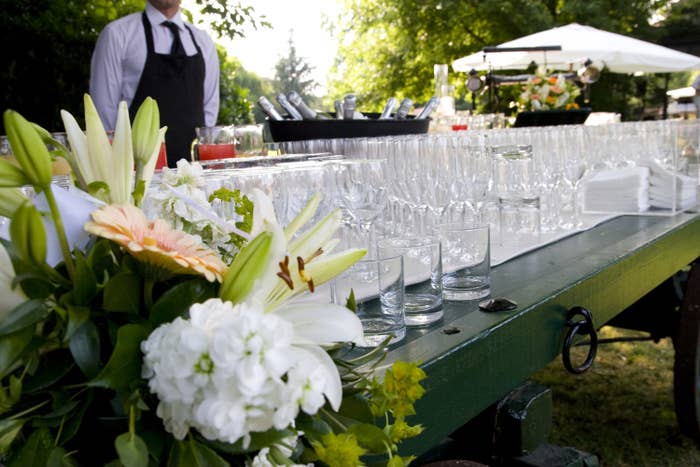 A caterer at a wedding