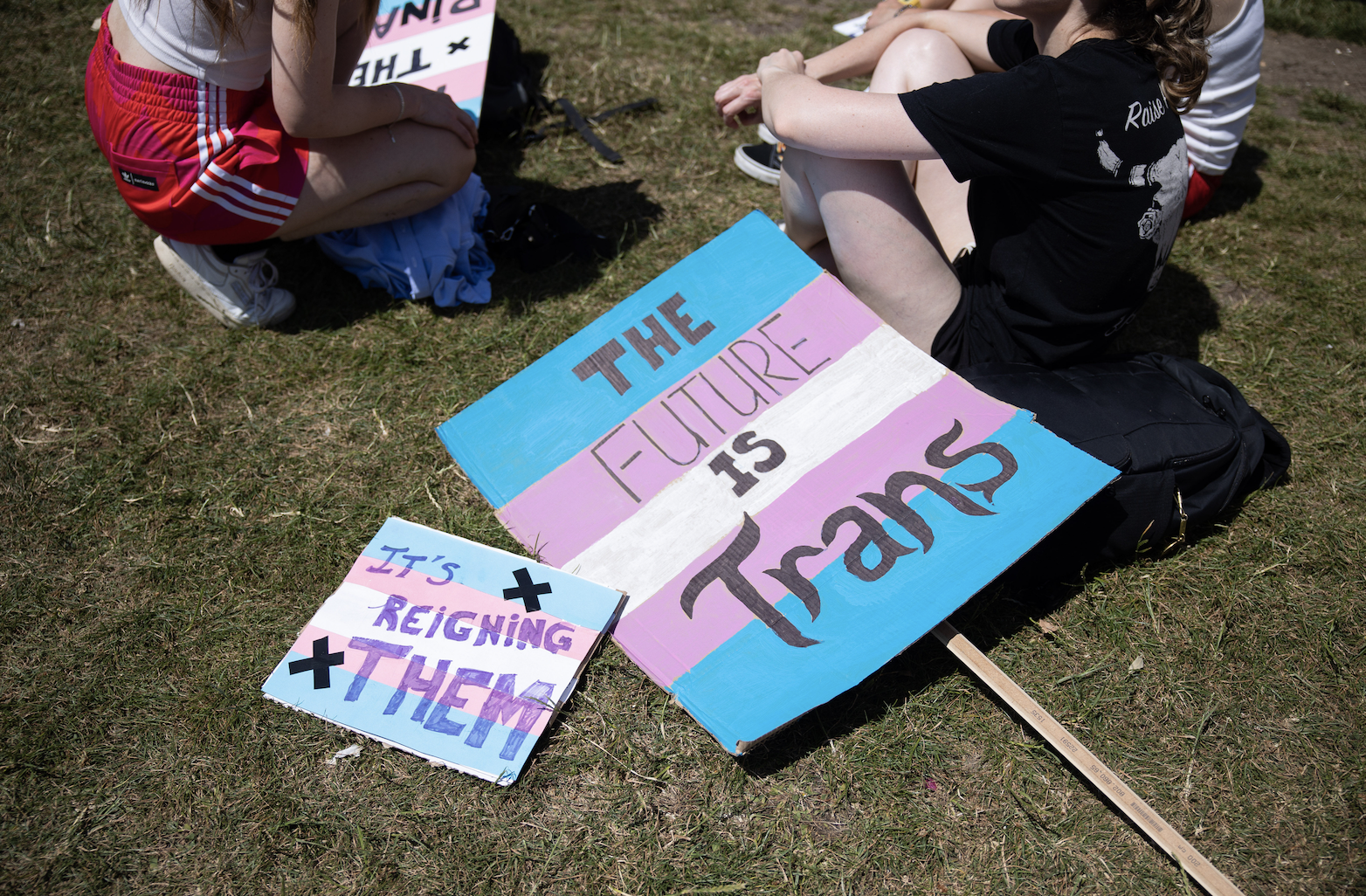 A sign saying, &quot;The Future is Trans&quot;