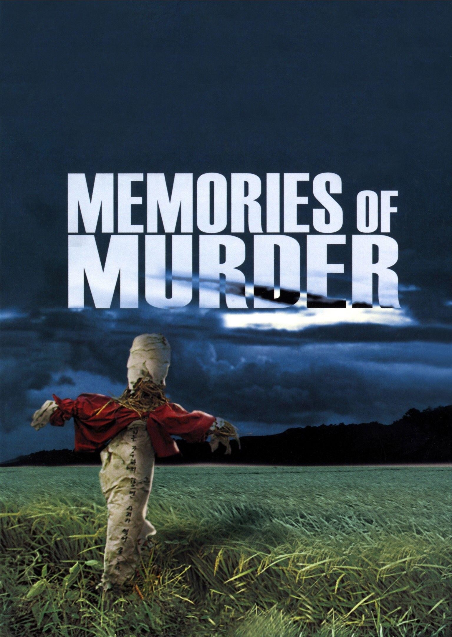 Poster image for the movie &quot;Memories of Murder&quot; depicting a scarecrow in a field