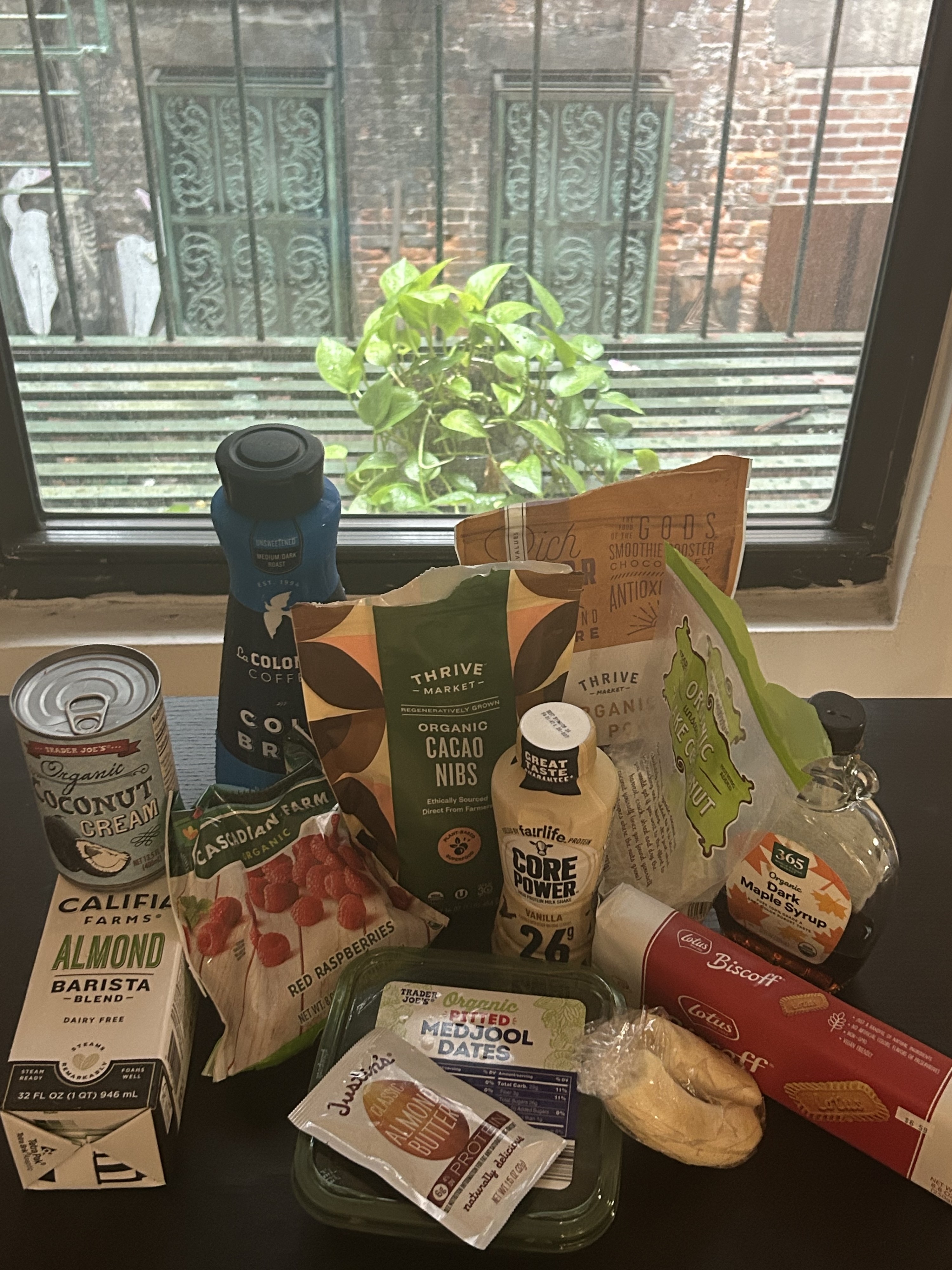 Ingredients lined up on a table