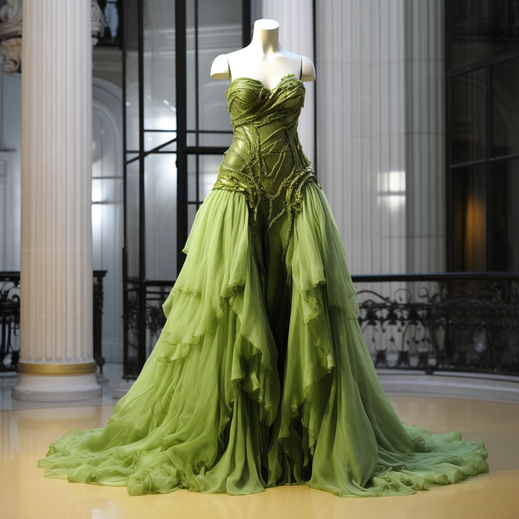 A green evening gown
