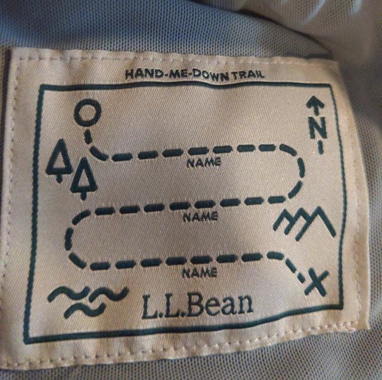 A hand-me-down label