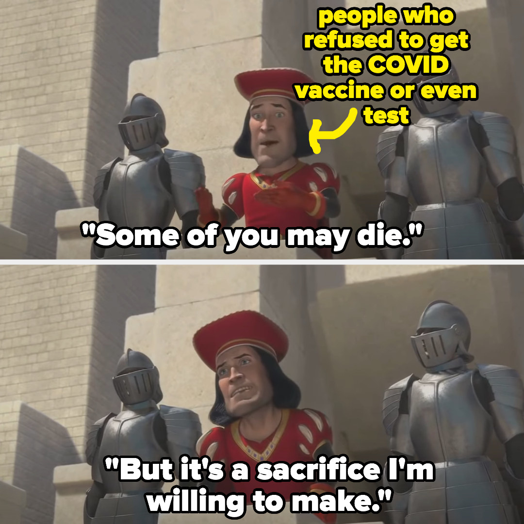 from shrek, the character saying, some of you may die but it&#x27;s a sacrifice i&#x27;m willing to make