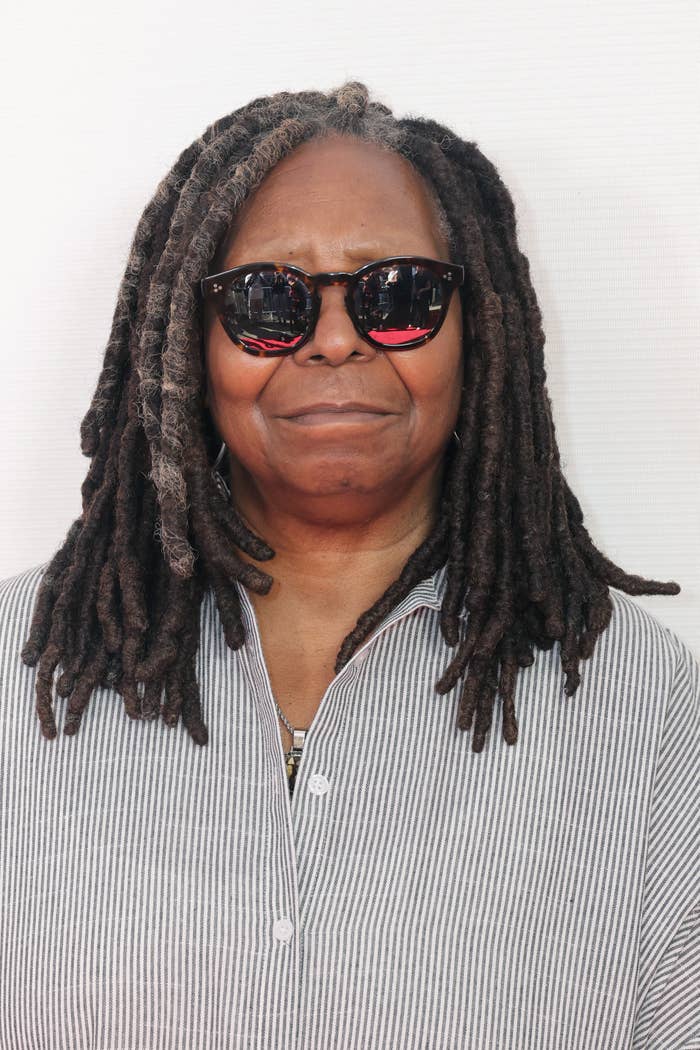 A closeup of Whoopi on the red carpet