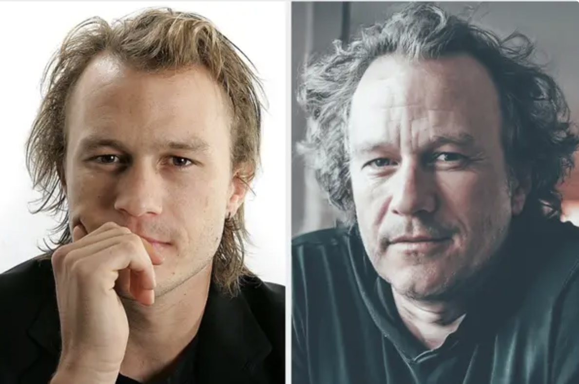 Side-by-side of Heath Ledger young and old