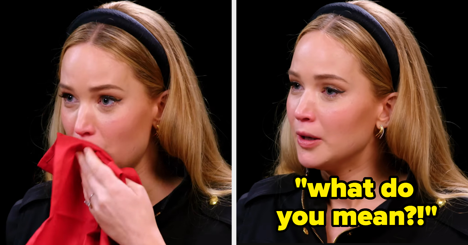 Jennifer Lawrence Hot Ones What Do You Mean Meme