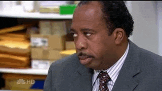 Stanley from &quot;The Office&quot; rolling his eyes.