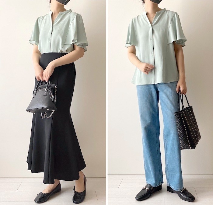 GU(ジーユー)のおすすめのトップス「ケープスリーブブラウス(半袖)Z+E」