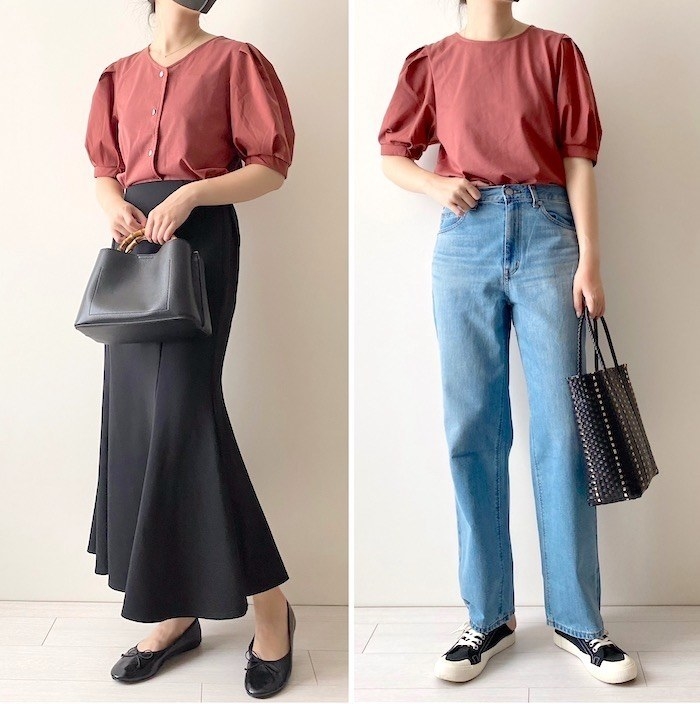 GU(ジーユー)のおすすめトップス「2WAY布帛コンビネーションT(5分袖)Z」