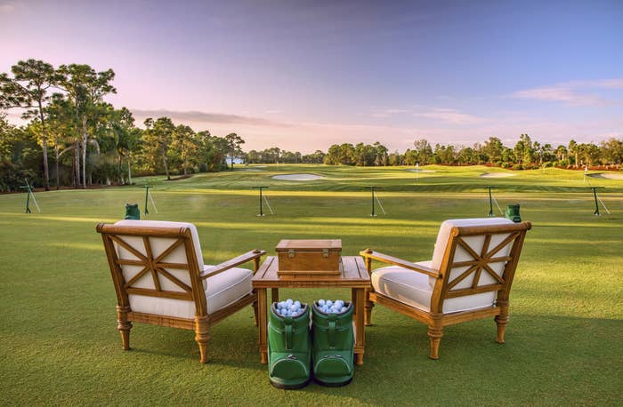 patio chairs on the golf course