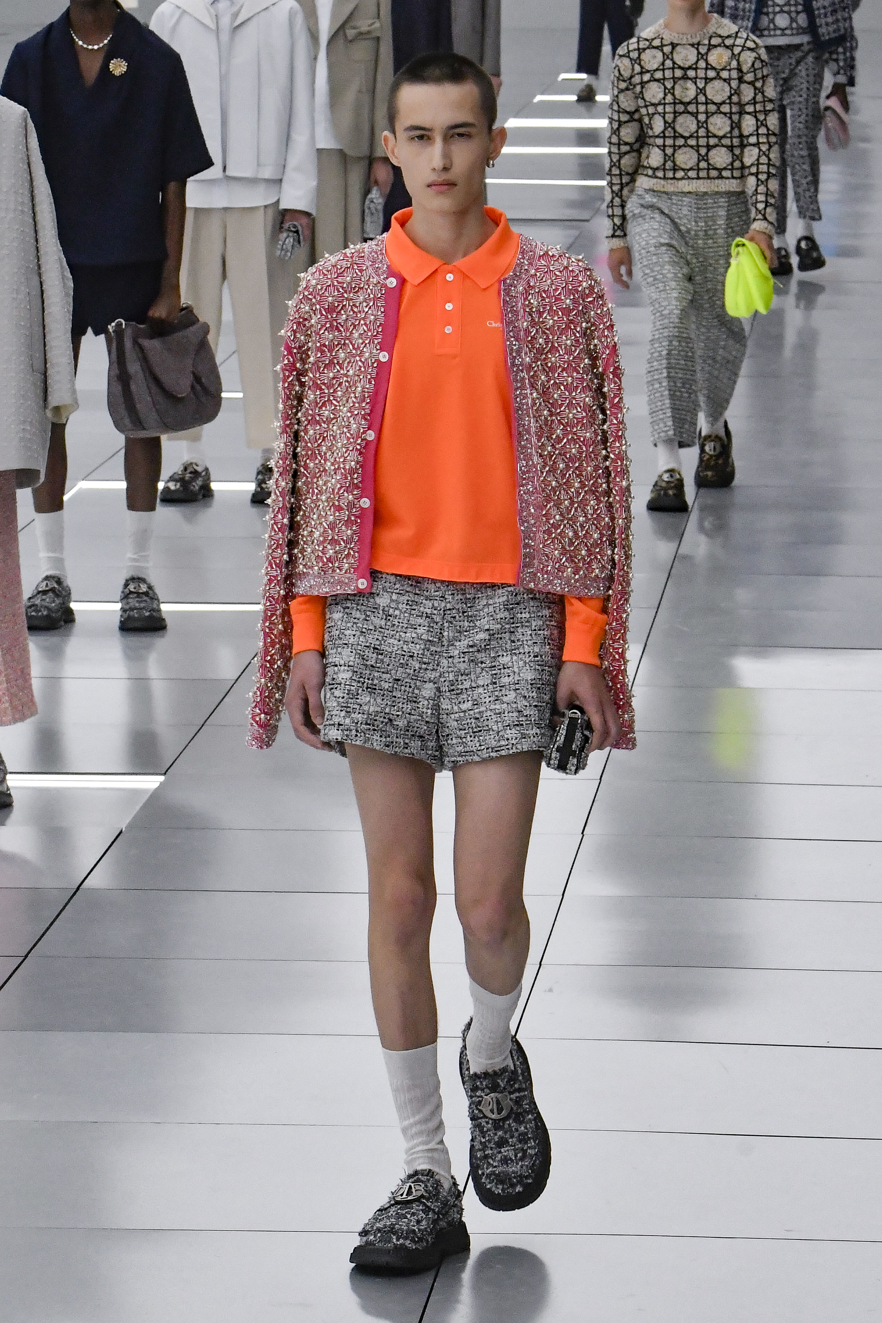 A model walks Dior&#x27;s runway for their Spring/Summer 2024 show