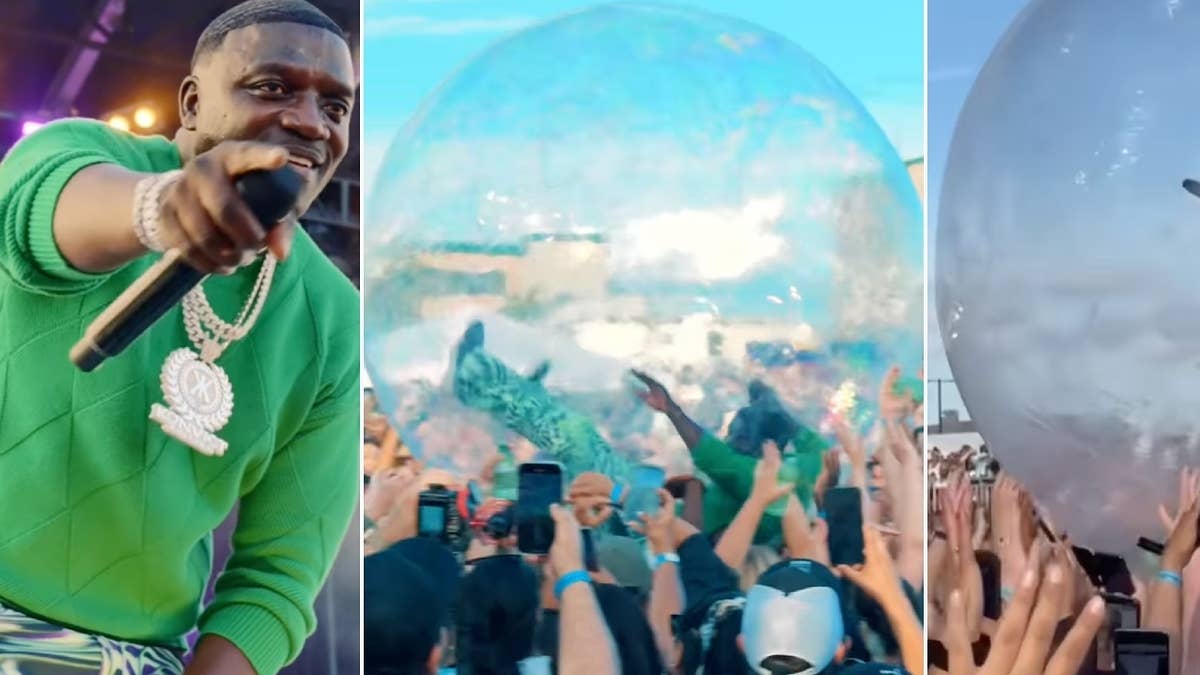 Akon has gone viral for crowd surfing in a plastic bubble during a recent show in Toronto, Canada.