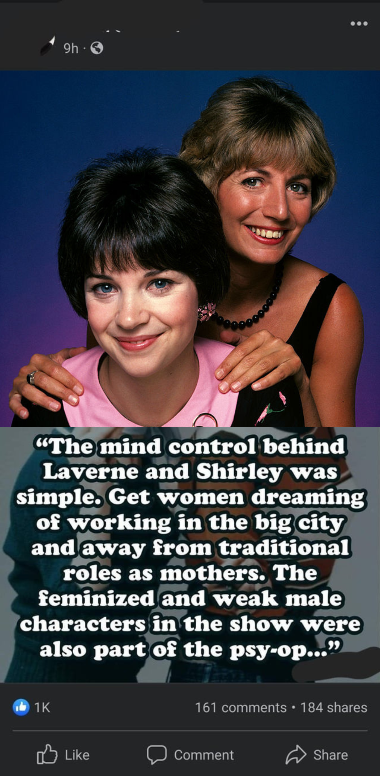 "The mind control behind Laverne an Shirley was simple."