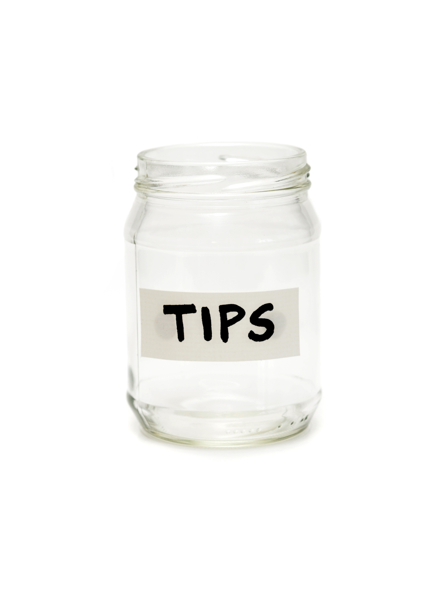A jar that says &quot;Tips&quot;