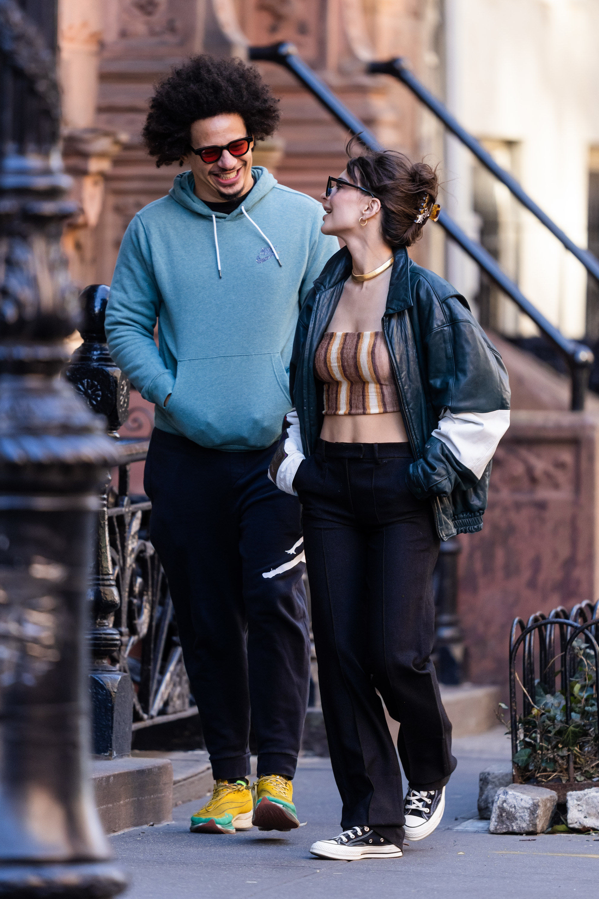 Eric Andre (L) and Emily Ratajkowski are seen in the West Village on February 10, 2023