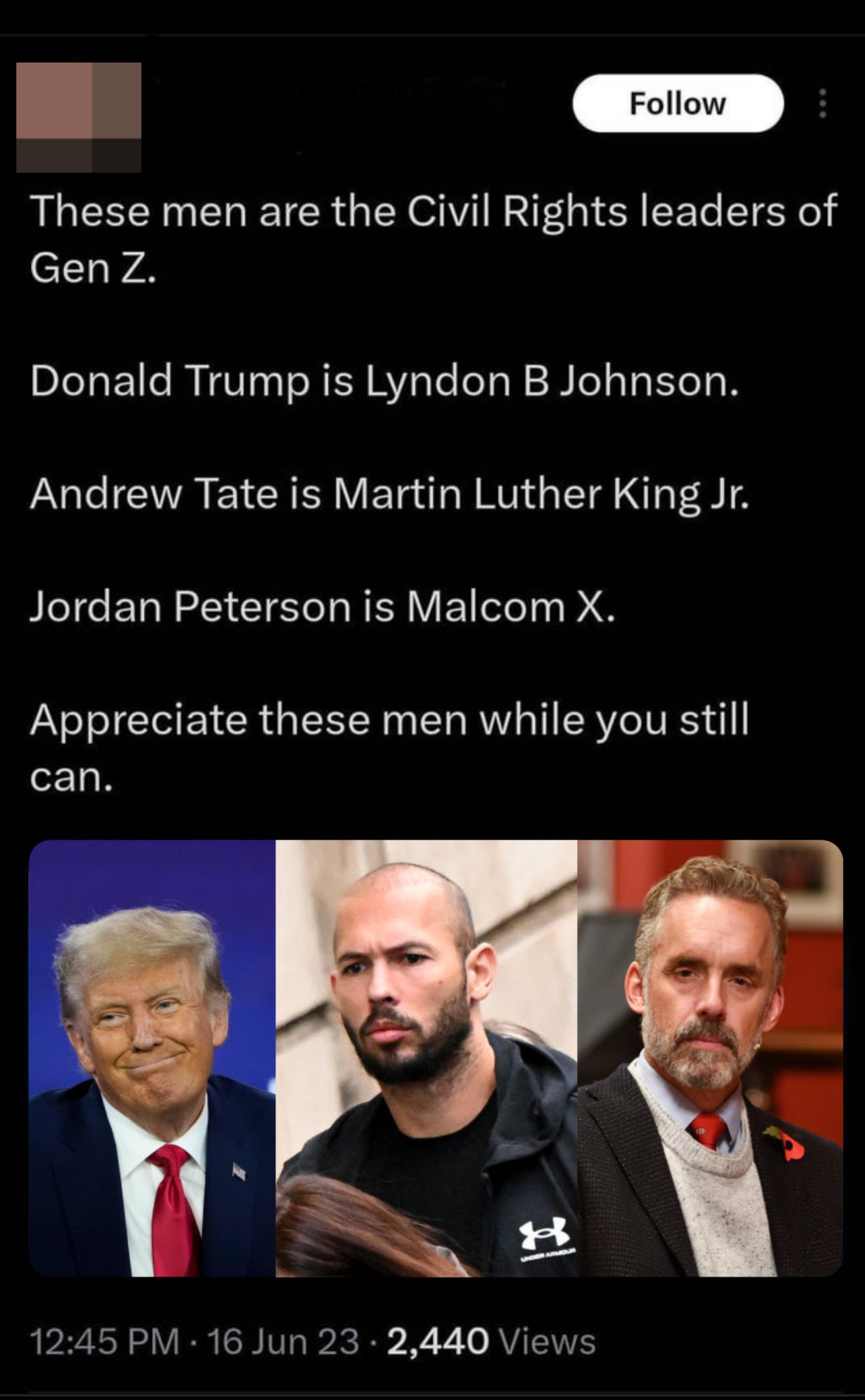 "Appreciate these men while you still can."