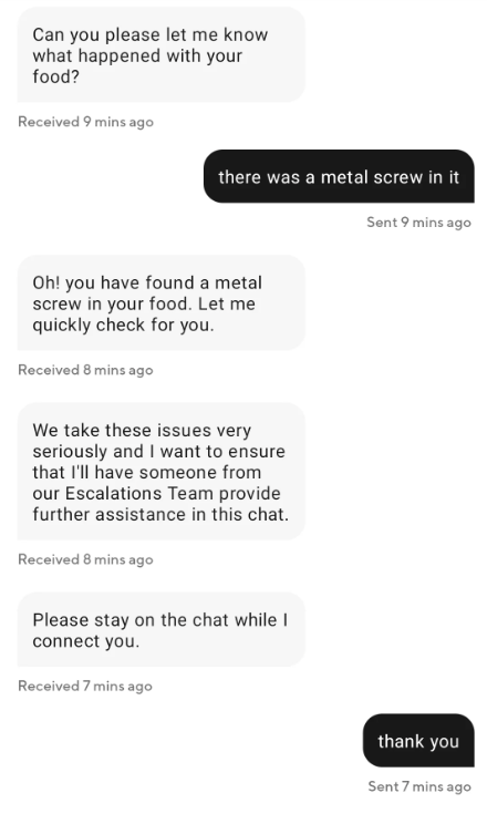 3 different message from customer service saying that they&#x27;ll try to connect them to a person who can help