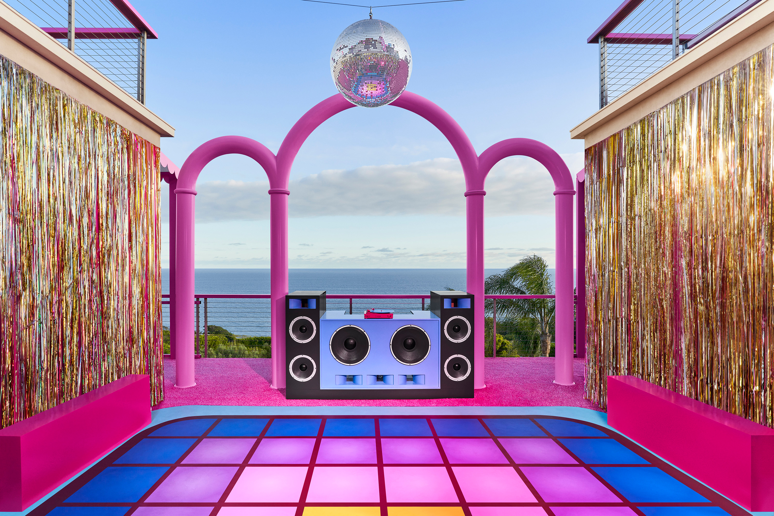 A multicolored disco room