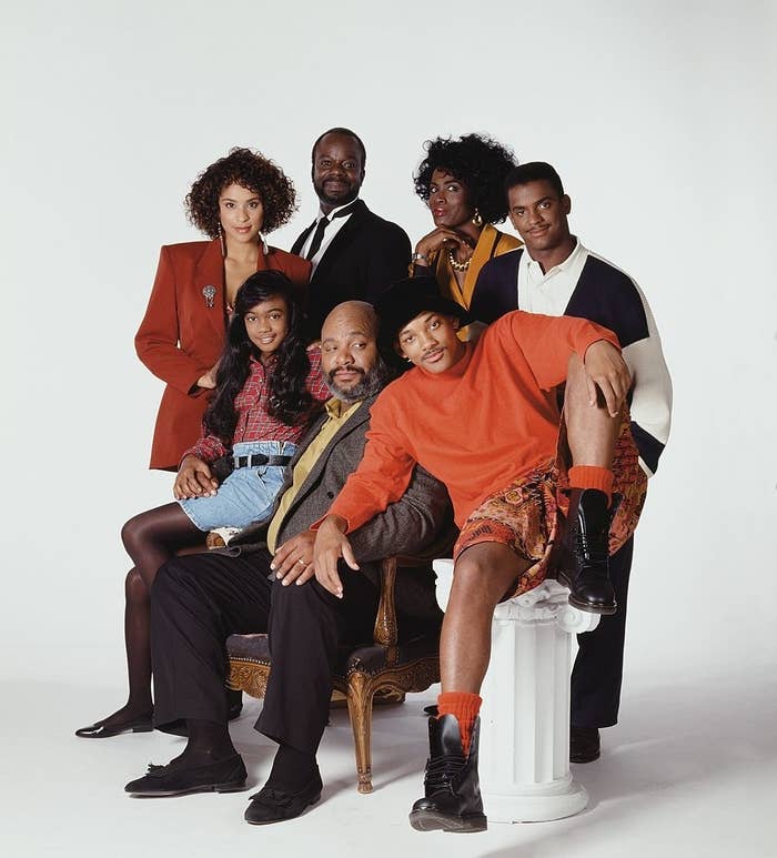 A promo photo of the original cast of the Fresh Prince of Bel-Aire