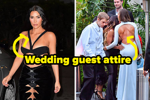 Hailey Bieber Wore White To Another Person's Wedding — And Kim Kardashian Appeared To Wear A Dress That Showed Her Underwear