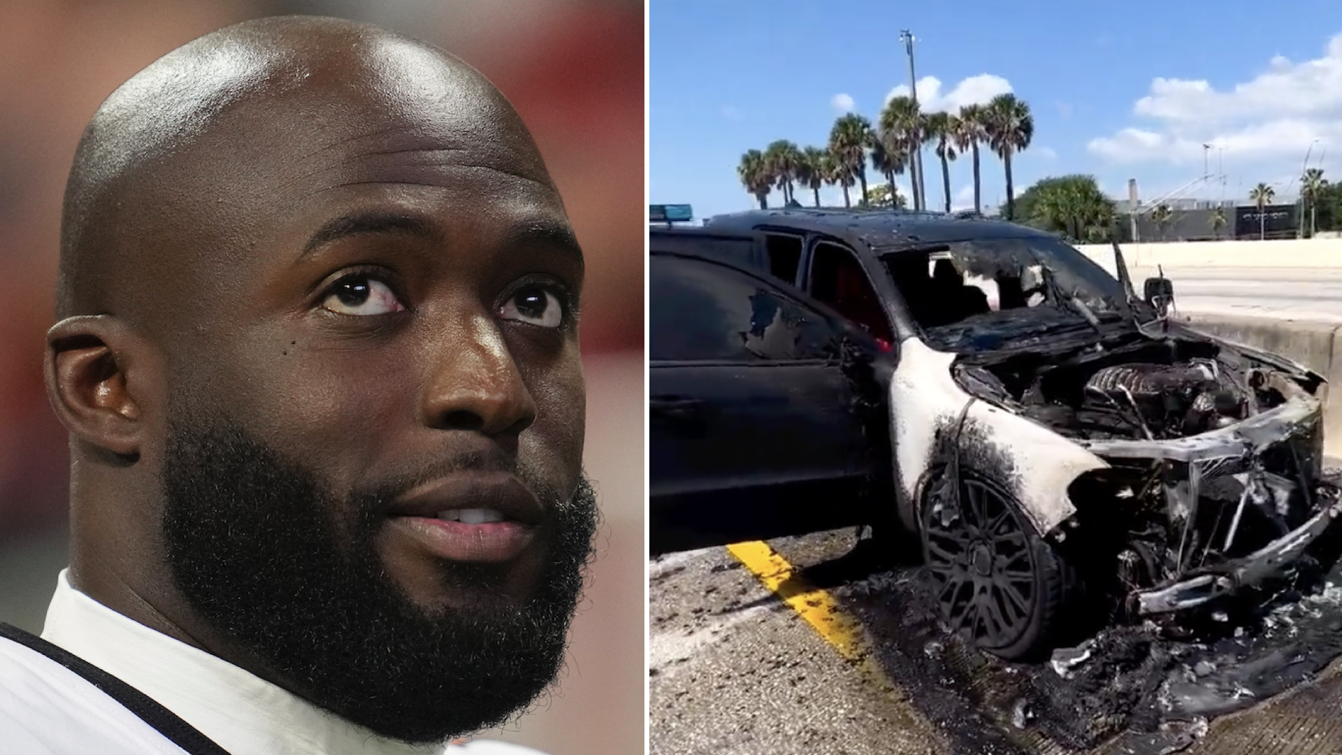 NFL running back Leonard Fournette says his car caught fire on the