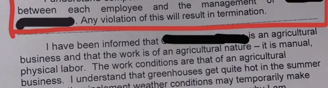 I understand compensation is considered to be a private matter between each employee and the management of [redacted]. Any violation of this will result in termination.