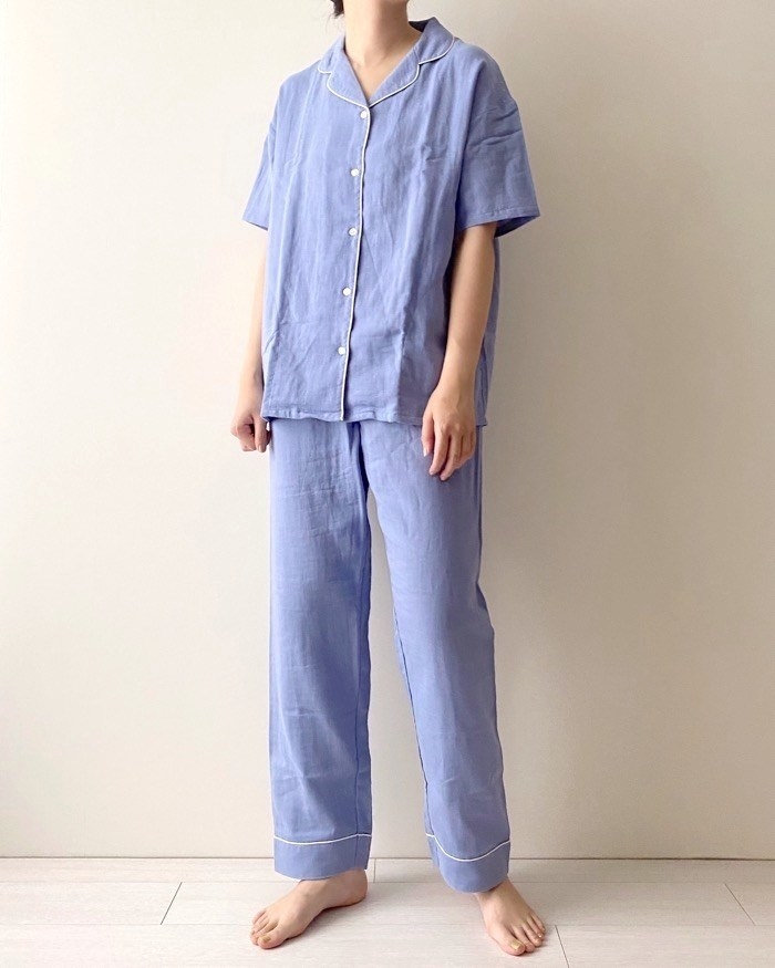 GU（ジーユー）のおすすめのパジャマ「オーガニックコットンパジャマ（半袖＆ロングパンツ）」