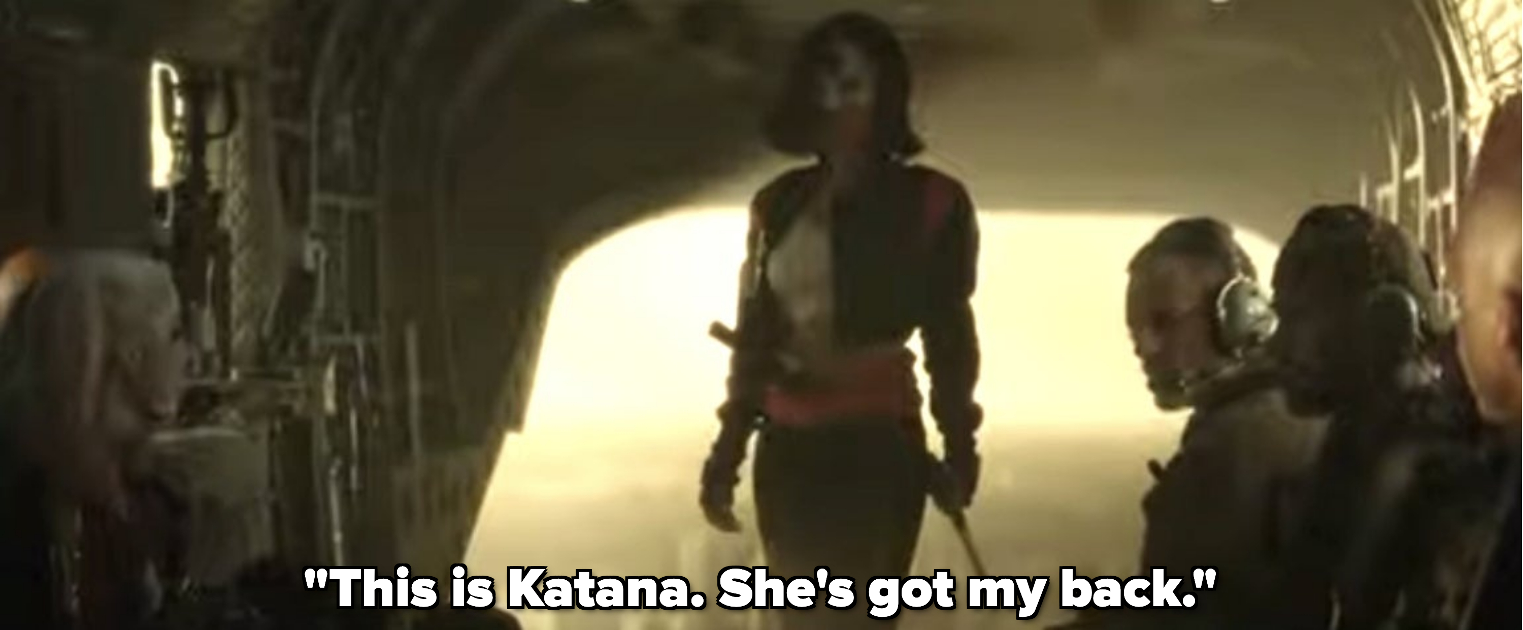 Katana is introduced by a man saying, "this is Katana"
